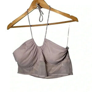 NWT GILLY HICKS BRA/TOP TIE UP IN  LAVENDER MAUVE XXL